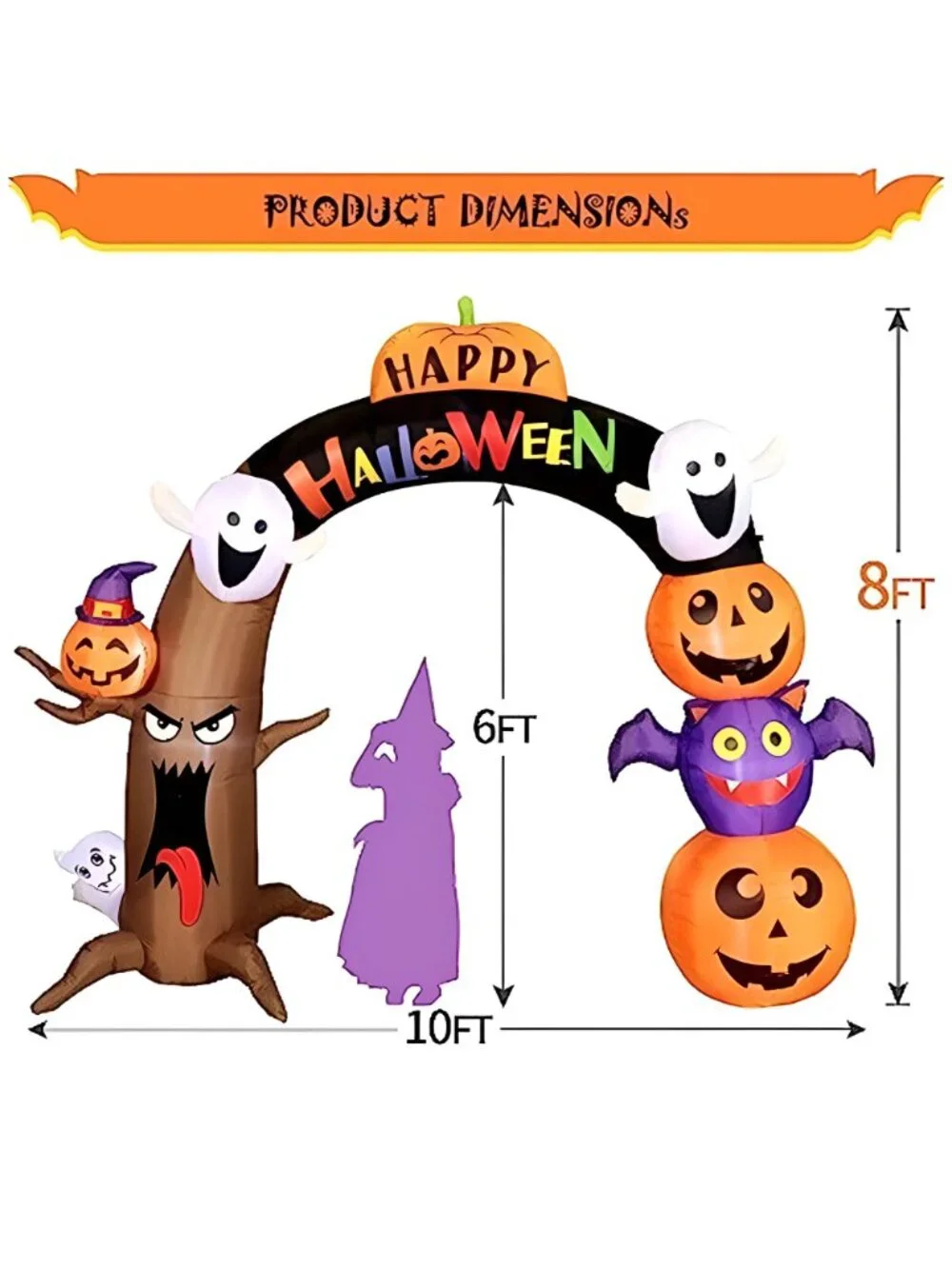 10FT Long&8FT Tall Gaint Halloween Inflatable Decorations Dead Tree